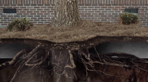 Tree roots digging into foundation