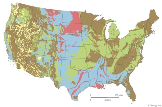 Map of United States soil compositions