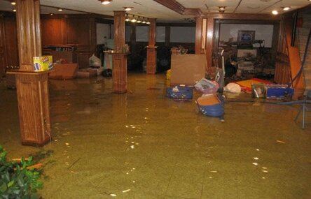 flooded home interior